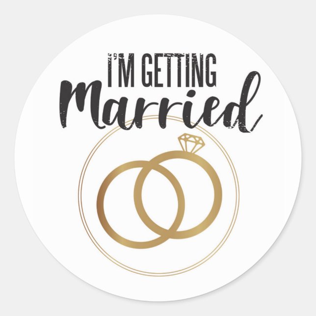 Ich werde heiraten runder aufkleber (Vorderseite)