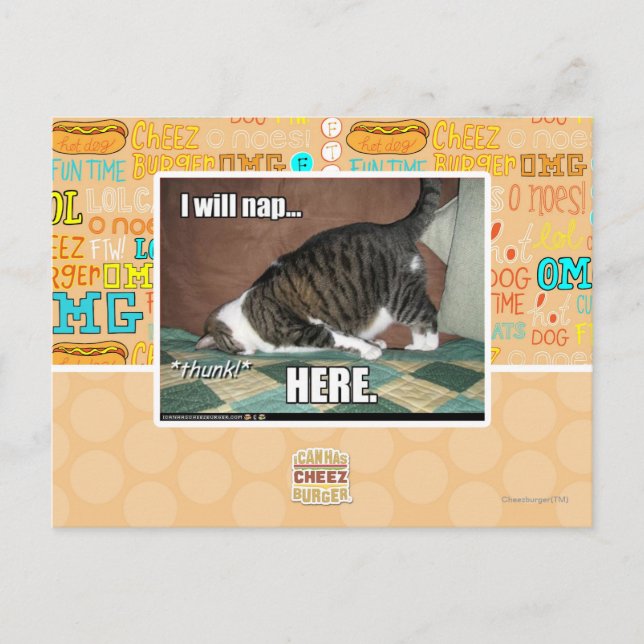 Ich werde hier Nickerchen machen Postkarte (Vorderseite)