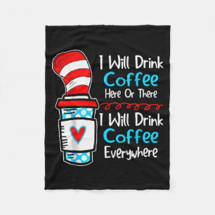 Ich werde hier oder dort Kaffee trinken Lustiger L Fleecedecke