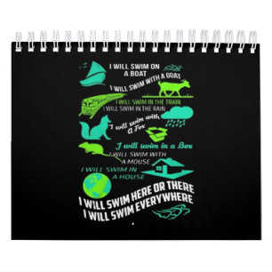 Ich werde hier oder dort schwimmen, wo ich überall kalender