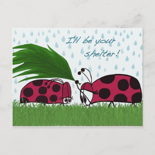 Ich werde Ihre Ladybug-Illustration in der Unterku Postkarte (Vorderseite)