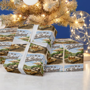 Ich werde im Hinterhof sein Lustiger Bourbon-Zigar Geschenkpapier