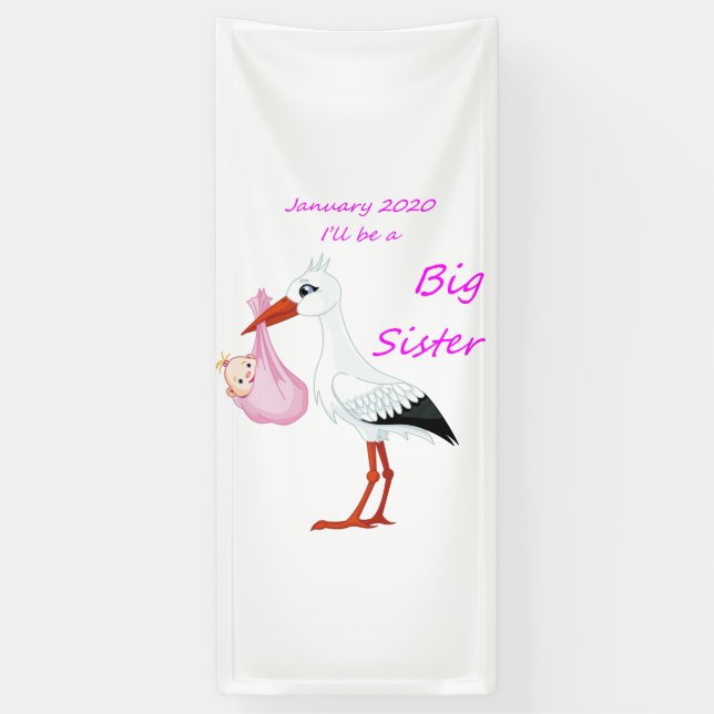 Ich werde im Januar 2020 eine große Schwester sein Banner (Vertikal)