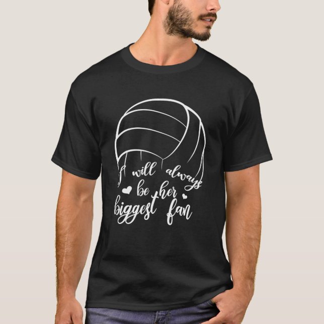 Ich werde immer ihr größter Fan-Volleyball-Mama-Va T-Shirt (Vorderseite)