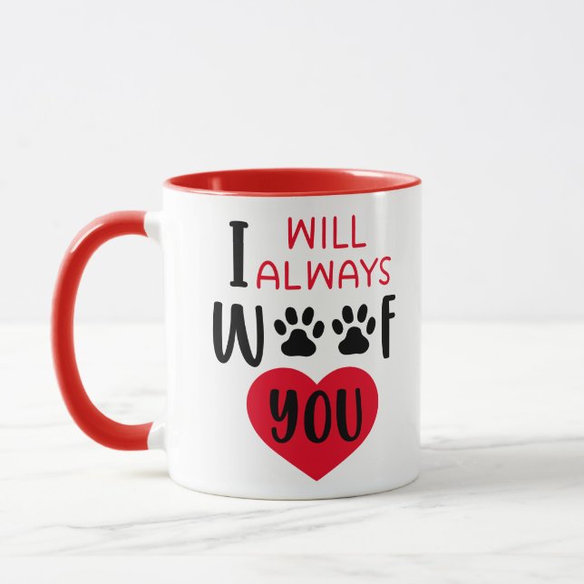 Ich werde immer von Ihnen ...Valentine Tasse (Links)