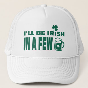 Ich werde in ein paar Bieren irisch sein. St. Patr Truckerkappe