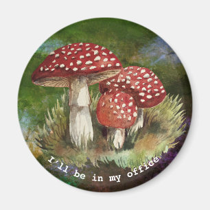 Ich werde in meinem Büro sein Aquarell-Pilze Magnet