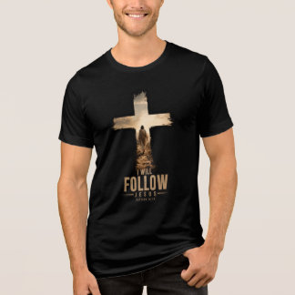 Ich werde Jesus folgen Tri-Blend Shirt