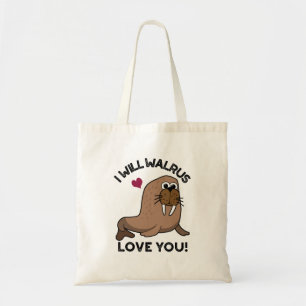 Ich werde Liebe Walrus Sie lustige Tierpuppe Tragetasche