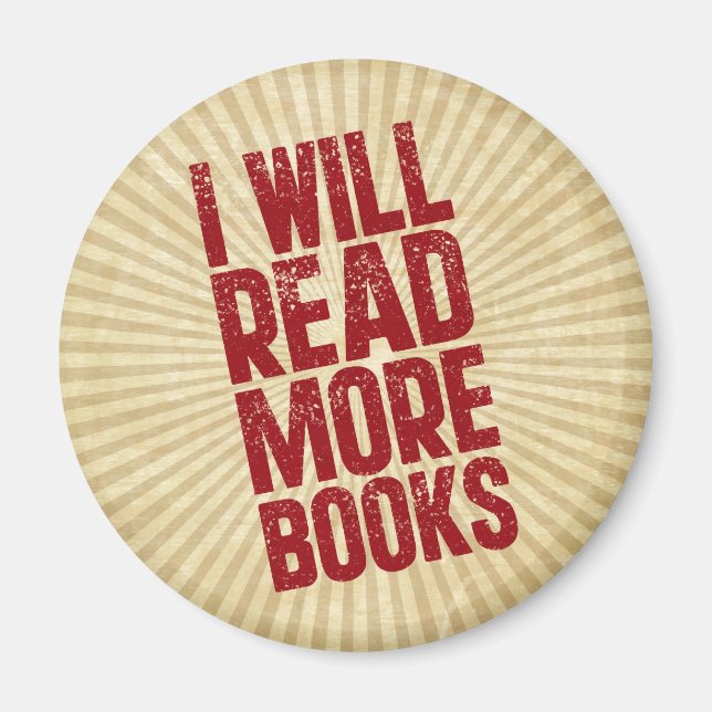 Ich werde mehr Bücher lesen Magnet (Vorne)