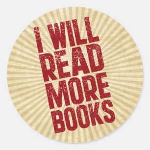 Ich werde mehr Bücher lesen Runder Aufkleber
