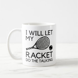 Ich werde mein Racket Gelassen, um zu reden Kaffeetasse