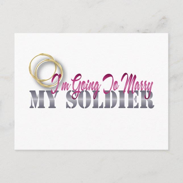 Ich werde meinen Soldaten heiraten Postkarte (Vorderseite)