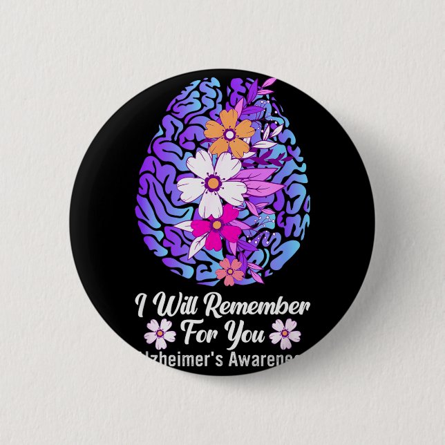 Ich werde mich für dich an Alzheimer-Gehirnerkrank Button (Vorderseite)