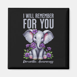 Ich werde mich für Sie Demenz Awareness Elephan Magnet