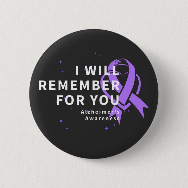 Ich werde mich für Sie erinnern - Alzheimer's Bewu Button (Vorderseite)