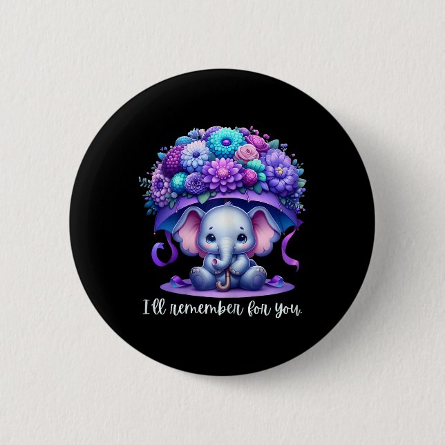 Ich werde mich für Sie Violetter Elefant Heimerhei Button (Vorderseite)