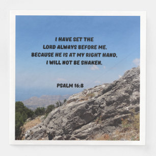 Ich werde nicht geschüttelt werden Psalm 16:8 Bibe Serviette