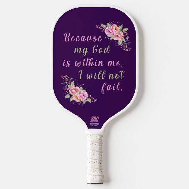"Ich werde nicht Versagt" Lila Pickleball-Paddel Pickleball Schläger (Vorderseite)