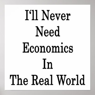 Ich werde nie Wirtschaft in der realen Welt brauch Poster
