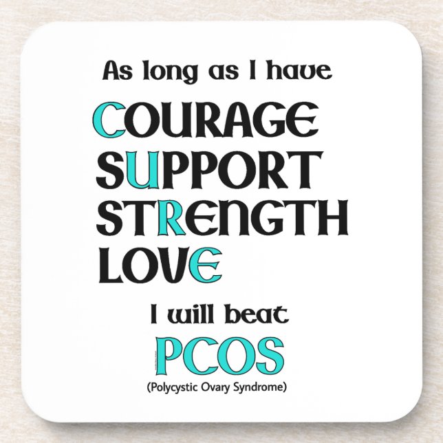 Ich werde PCOS schlagen Untersetzer (Vorderseite)