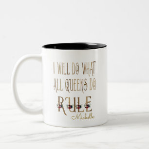 ICH WERDE TUN, WAS ALLE KÖNNEN, DIE REGEL-Monogram Zweifarbige Tasse