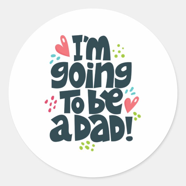 Ich werde Vater werden Runder Aufkleber (Vorderseite)