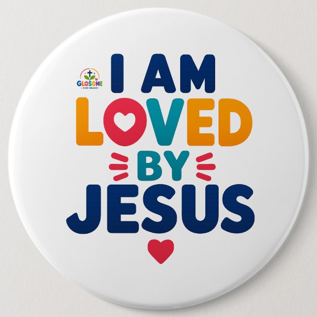 ICH WERDE VON JESUS GELIEBT KNOPF BUTTON (Vorderseite)
