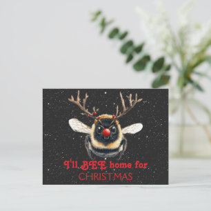 Ich werde Weihnachten bei dir sein Biene Postkarte