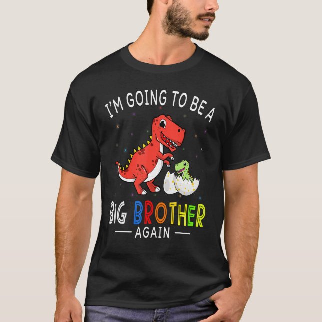 Ich werde wieder ein großer Bruder sein Dinosaurie T-Shirt (Vorderseite)