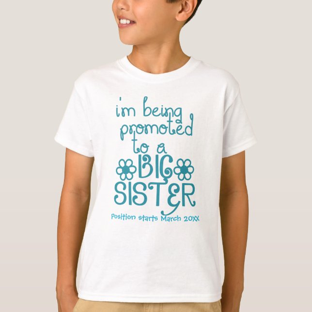 Ich werde zu einer großen Schwester gefördert T-Shirt (Vorderseite)