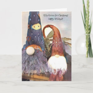 Ich werde zu Weihnachten Gnome sein! Gute Ferien! Karte