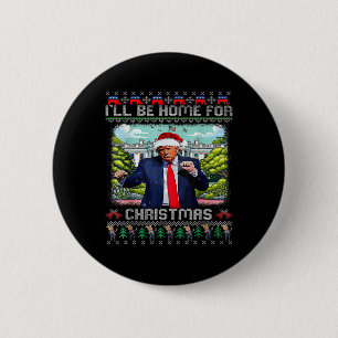 Ich werde zu Weihnachten nach Hause kommen Santa L Button