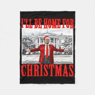 Ich werde zu Weihnachten nach Hause kommen Santa L Fleecedecke