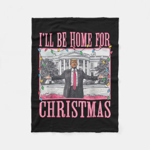 Ich werde zu Weihnachten nach Hause kommen Santa L Fleecedecke