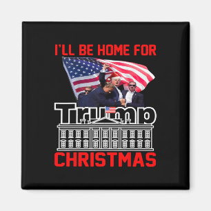 Ich werde zu Weihnachten nach Hause kommen Santa L Magnet