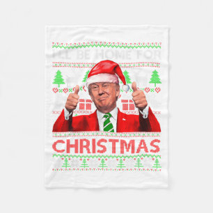 Ich werde zu Weihnachten nach Hause kommen Santa T Fleecedecke