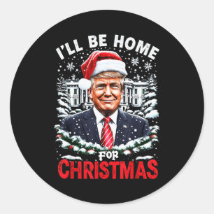 Ich werde zu Weihnachten patriotische Trump-Weihna Runder Aufkleber