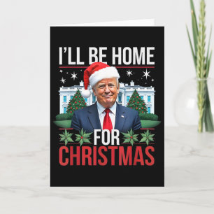 Ich werde zu Weihnachten zu Hause sein Lustiger Tr Karte