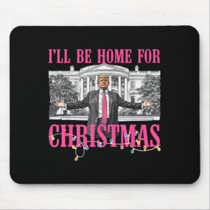 Ich werde zu Weihnachten zu Hause sein Santa Lusti Mousepad