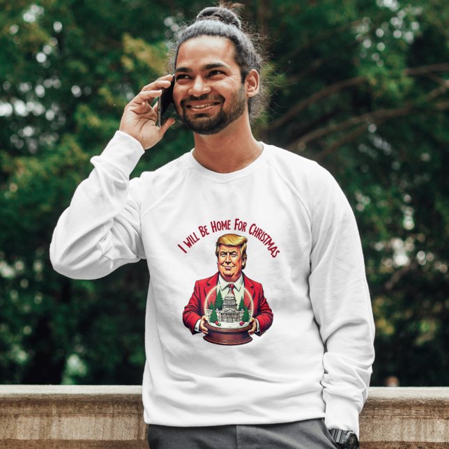 Ich werde zu Weihnachten Zuhause sein" Langschläfe T-Shirt (Von Creator hochgeladen)