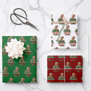 Ich werde Zuhause für Weihnachten lustiges Trump-G Geschenkpapier Set