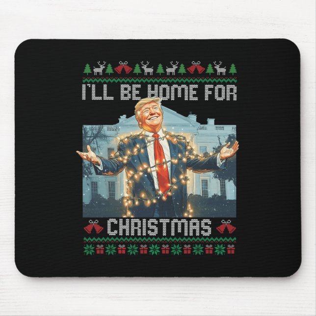 Ich werde Zuhause für Weihnachten süße Weihnachten Mousepad (Vorne)