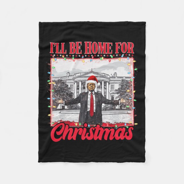 Ich werde Zuhause für Weihnachten Weihnachten Weih Fleecedecke (Vorderseite)