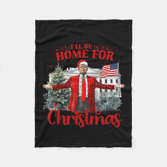 Ich werde Zuhause für Weihnachten Weihnachten Weih Fleecedecke (Vorderseite)