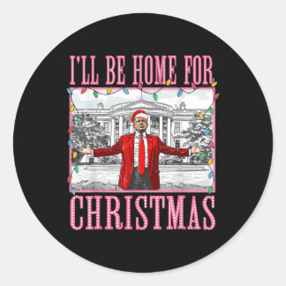 Ich werde Zuhause für Weihnachten Weihnachten Weih Runder Aufkleber