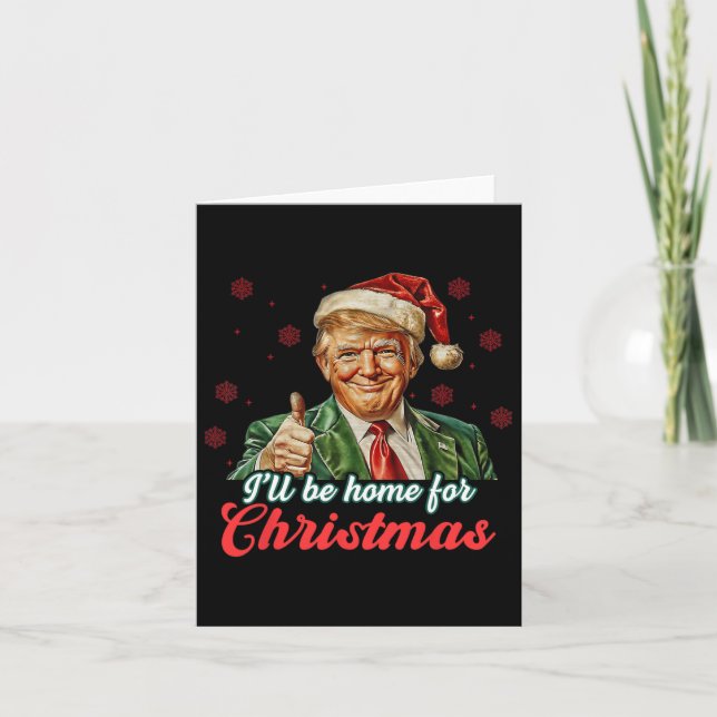 Ich werde Zuhause für Weihnachts-Weihnachtsmann Tr Karte (Vorderseite)