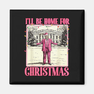 Ich werde Zuhause für Weihnachts-Weihnachtsmann Tr Magnet