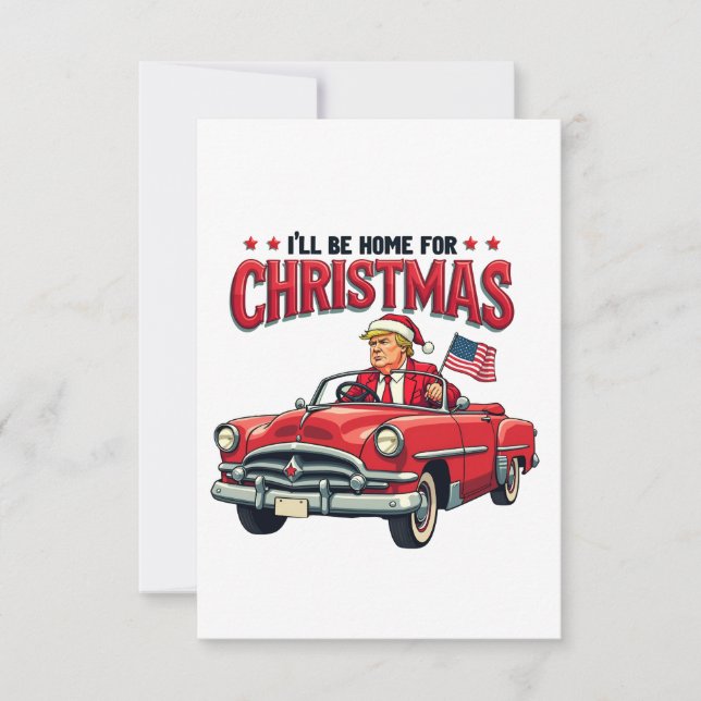 Ich werde Zuhause zu Weihnachten Trump gewinnen Wa Dankeskarte (Vorderseite)