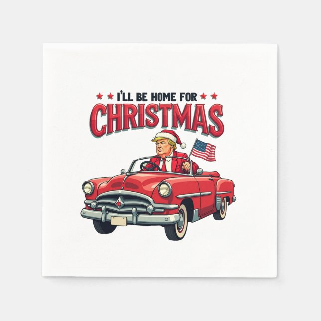 Ich werde Zuhause zu Weihnachten Trump gewinnen Wa Serviette (Vorderseite)